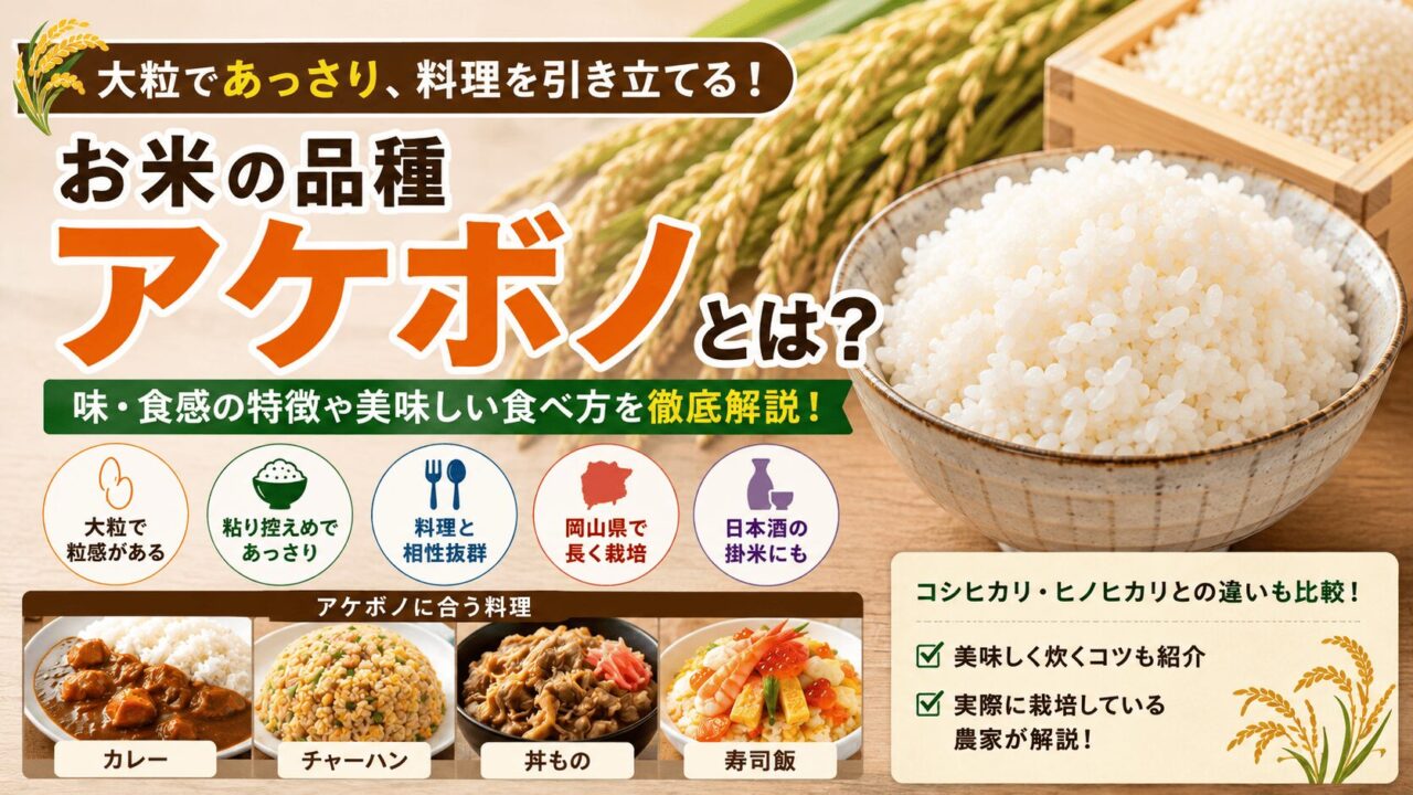 お米の品種「アケボノ」の特徴とは？味やおすすめの食べ方を紹介