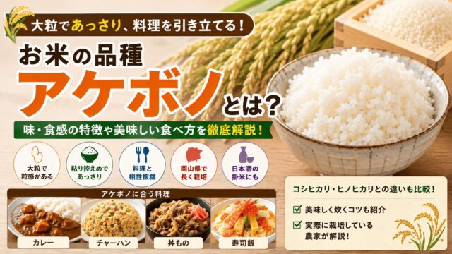 お米の品種「アケボノ」の特徴とは？味やおすすめの食べ方を紹介