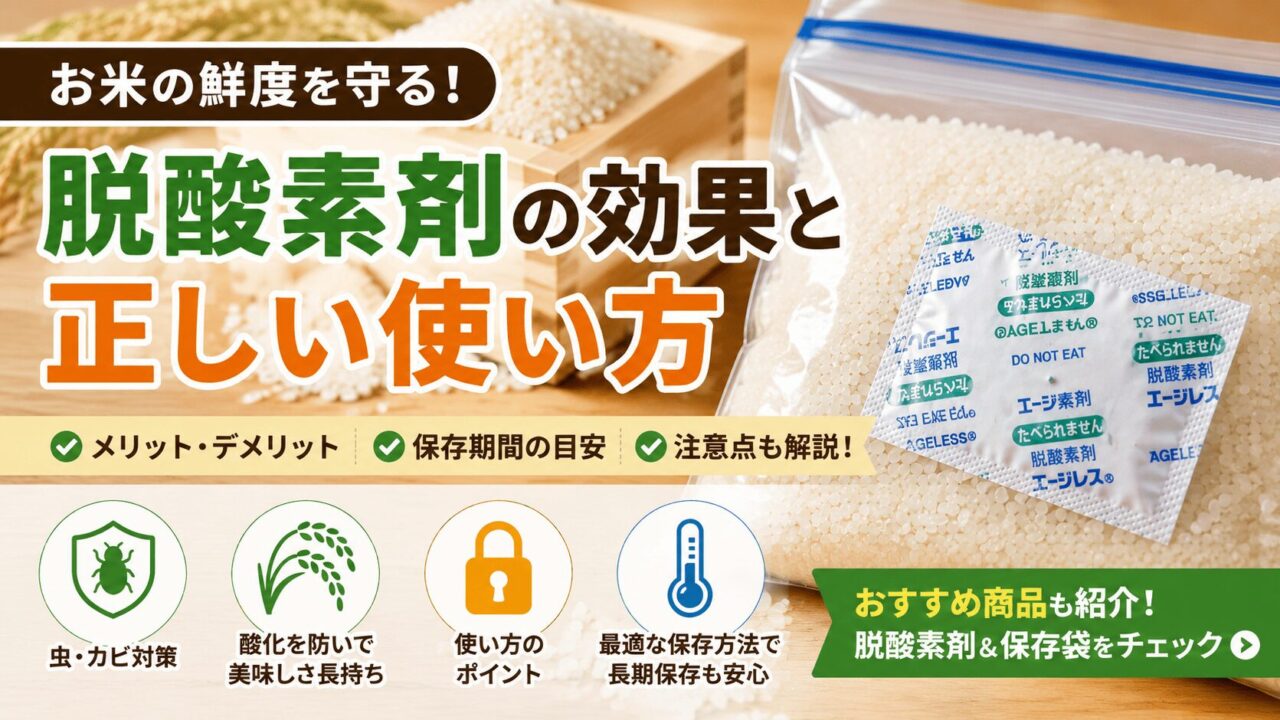 お米の保存に脱酸素剤は効果的？デメリット・使い方・保存期間を解説